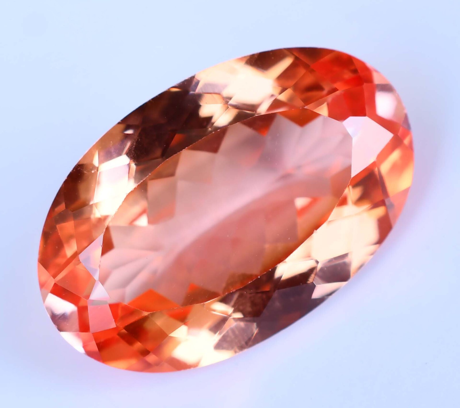 Natural Padparadscha Sapphire 29.50 Ct Oval Certified Flawless Loose Gemstone