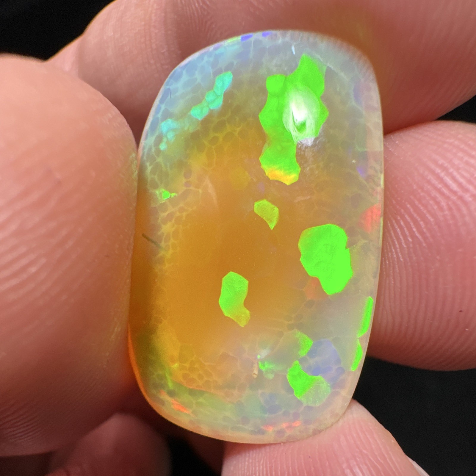 Ethiopian Honeycomb Opal Cabochon Loose Gemstone 18.9cts