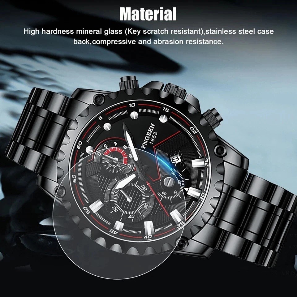 Men’s Waterproof Luxury Watch Stainless Steel Quartz Luminous Classic Wristwatch