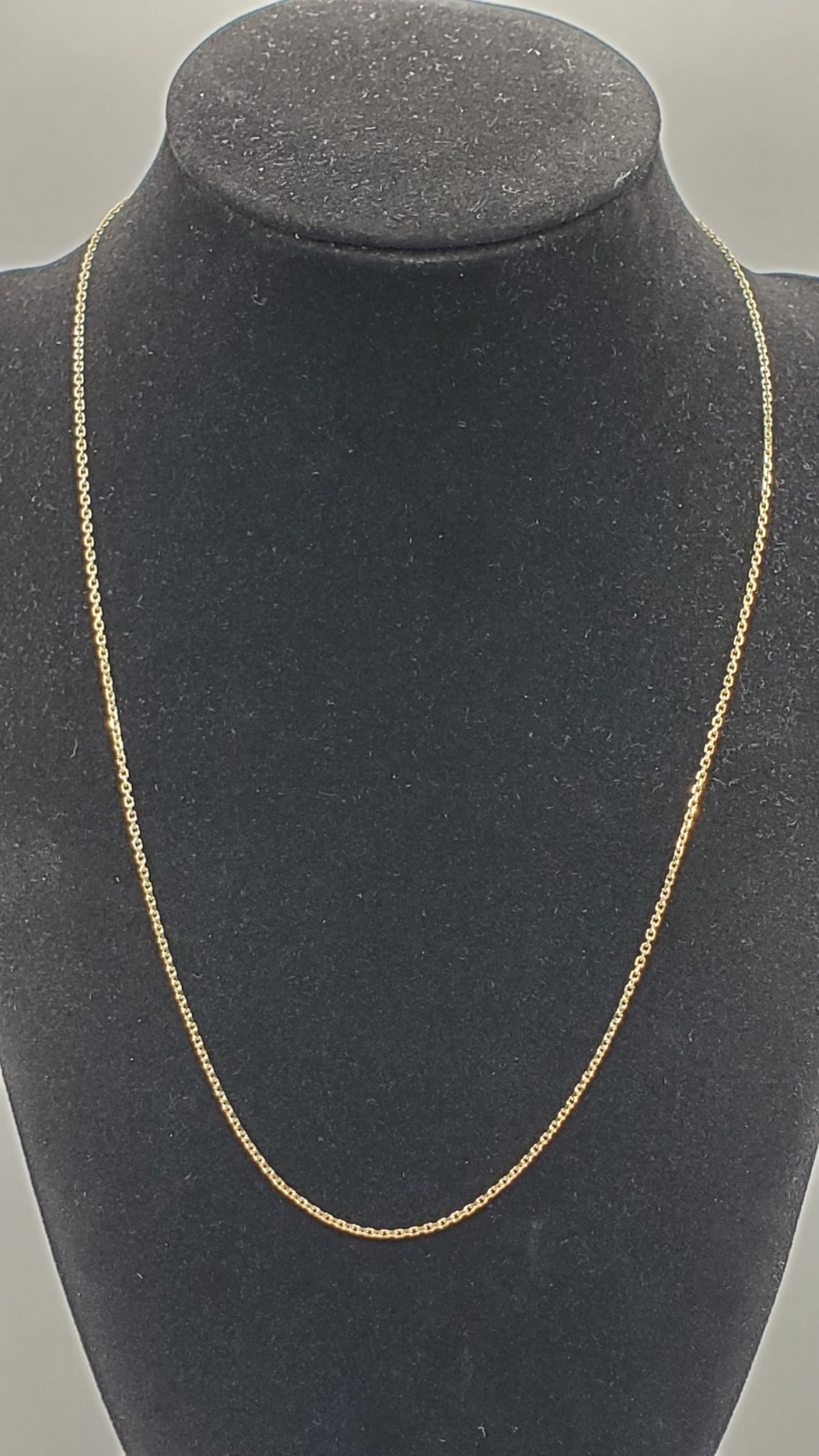 14K Yellow Gold Diamond Cut Cable Chain Necklace 1.3mm 18″ Women Italy, NEW