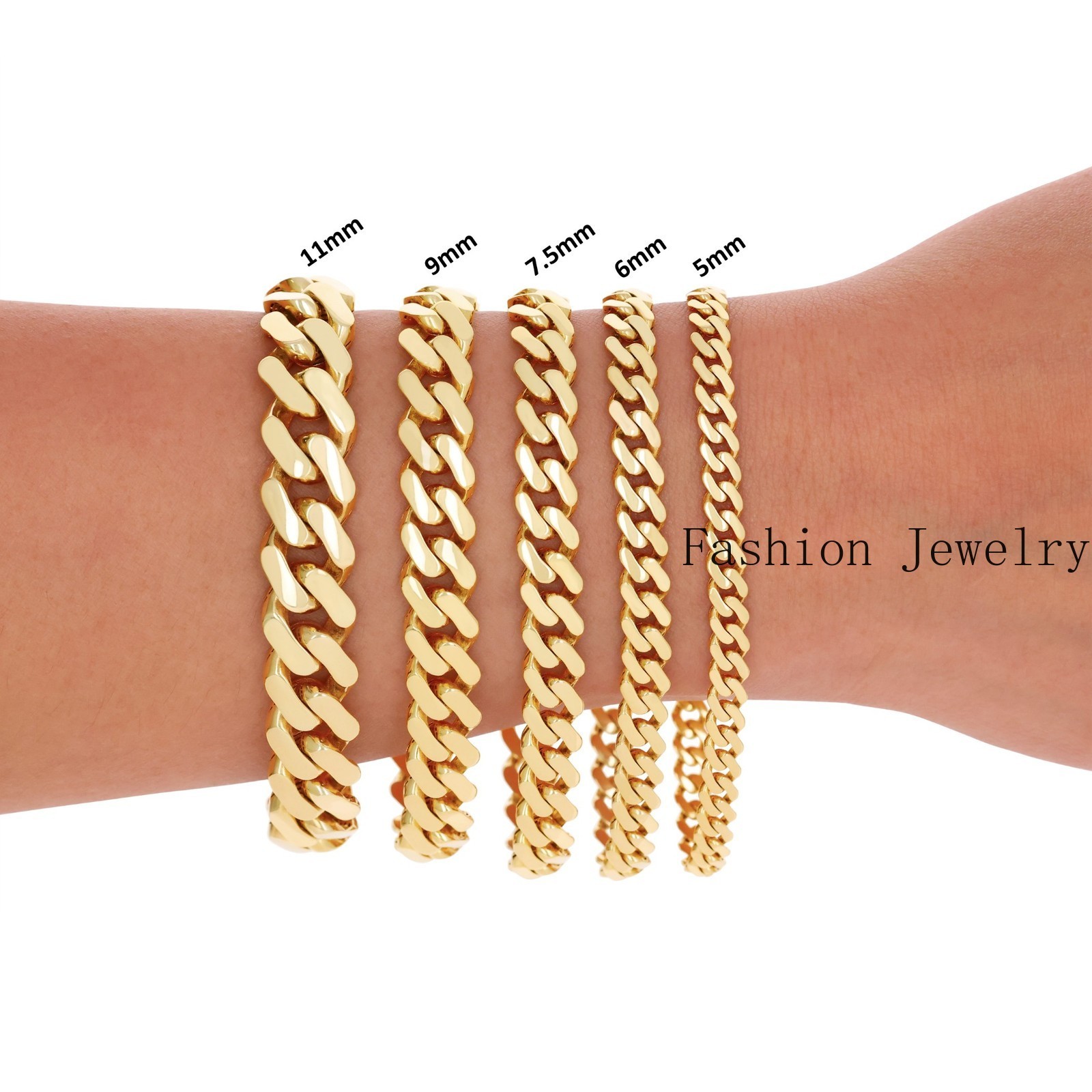 10K Yellow Gold Miami Cuban Royal Monaco Chain 5mm-20mm Necklace Bracelet 6″-30″
