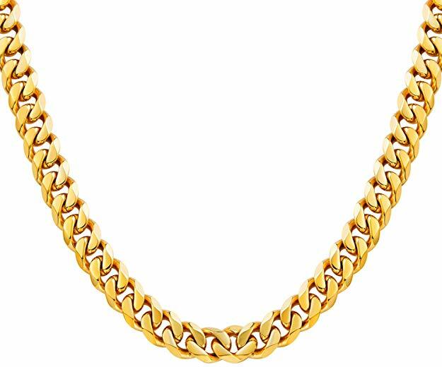 18K Gold Plated Men Cuban Chain 8″ 20″ 22″ 24″ 26″ 28″ 30″ Lngh 5-12 MM WTH K319