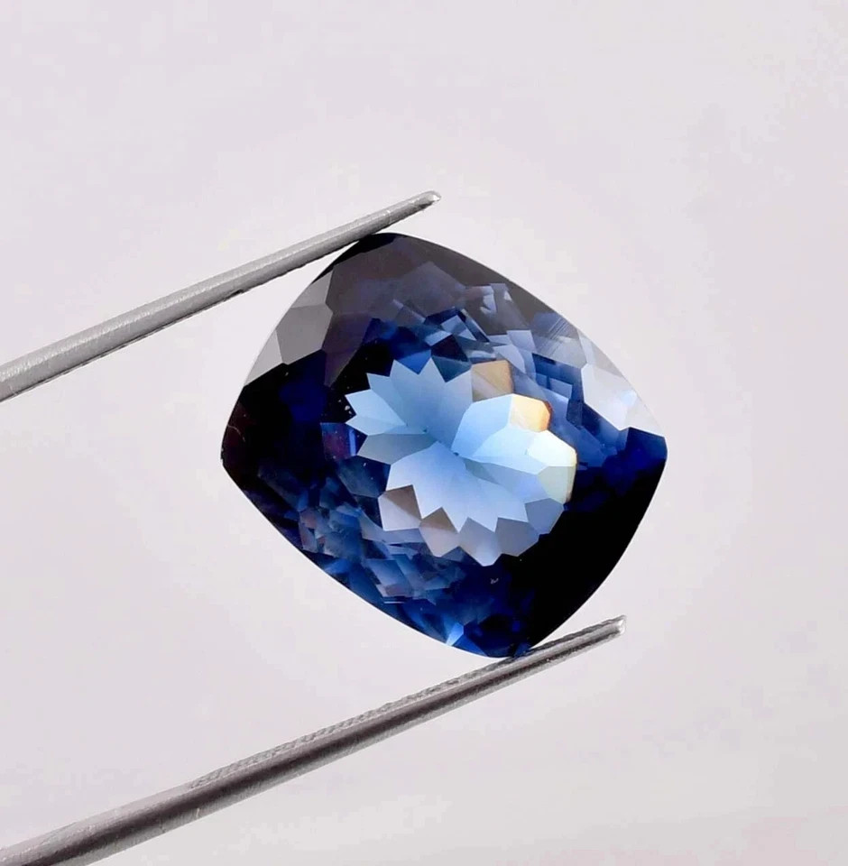 20.00 CT Natural Royal Blue Sapphire Cushion Cut Certified Gemstone Sri Lanka