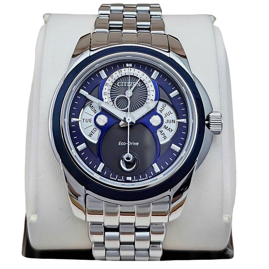 Citizen BU0088-51H Calendrier Blue Sapphire Dial Day Date Month Men’s Watch