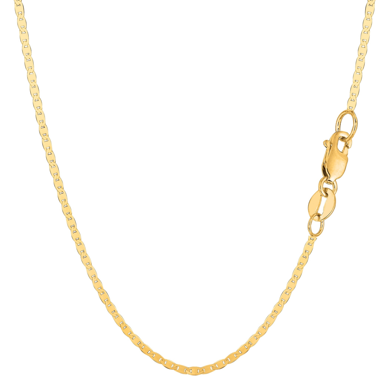 14k Yellow Real Gold Mariner Link Chain Necklace, 1.7mm (20.0 Inches)