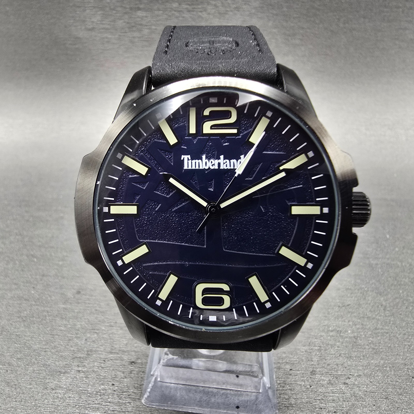 Timberland Ackley Watch Men 46mm Blue Dial Black Tone Round New Batt