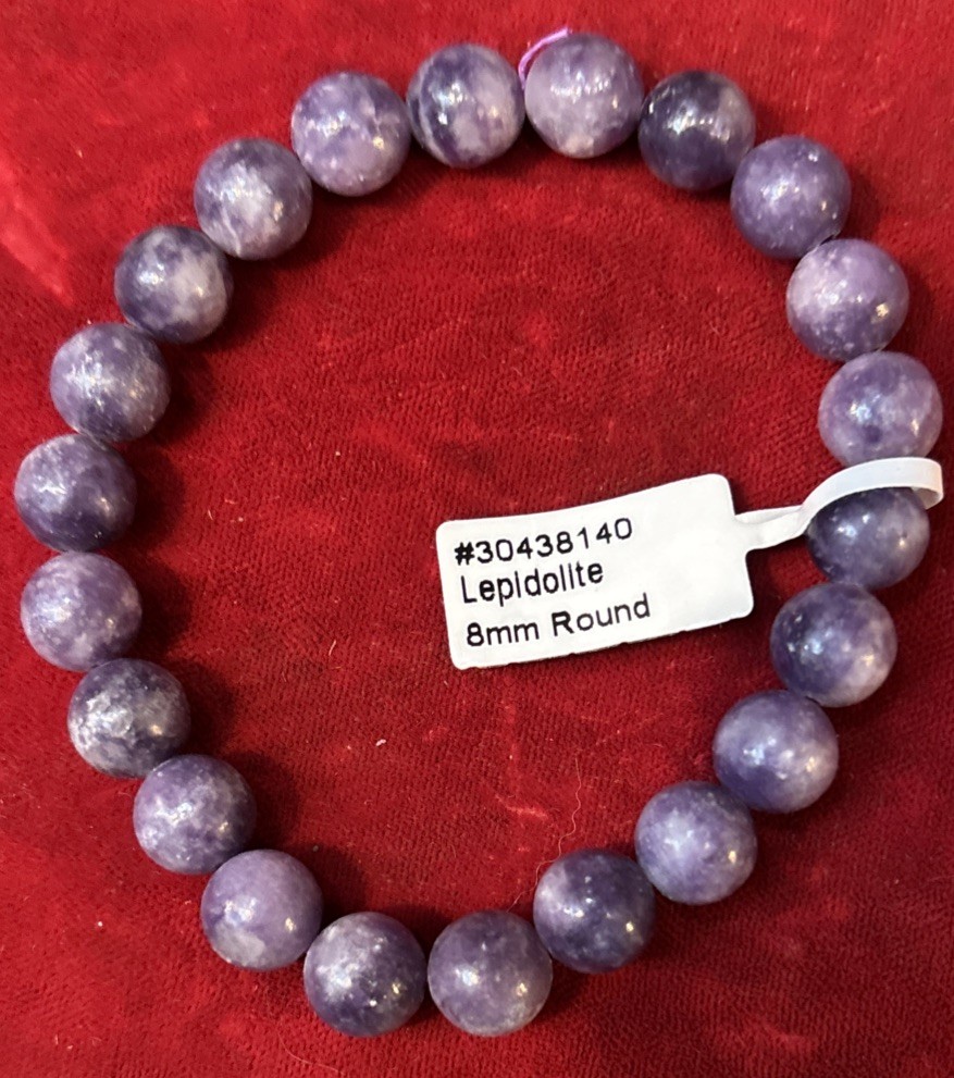 Lepidolite 8 mm round Stretch bracelet