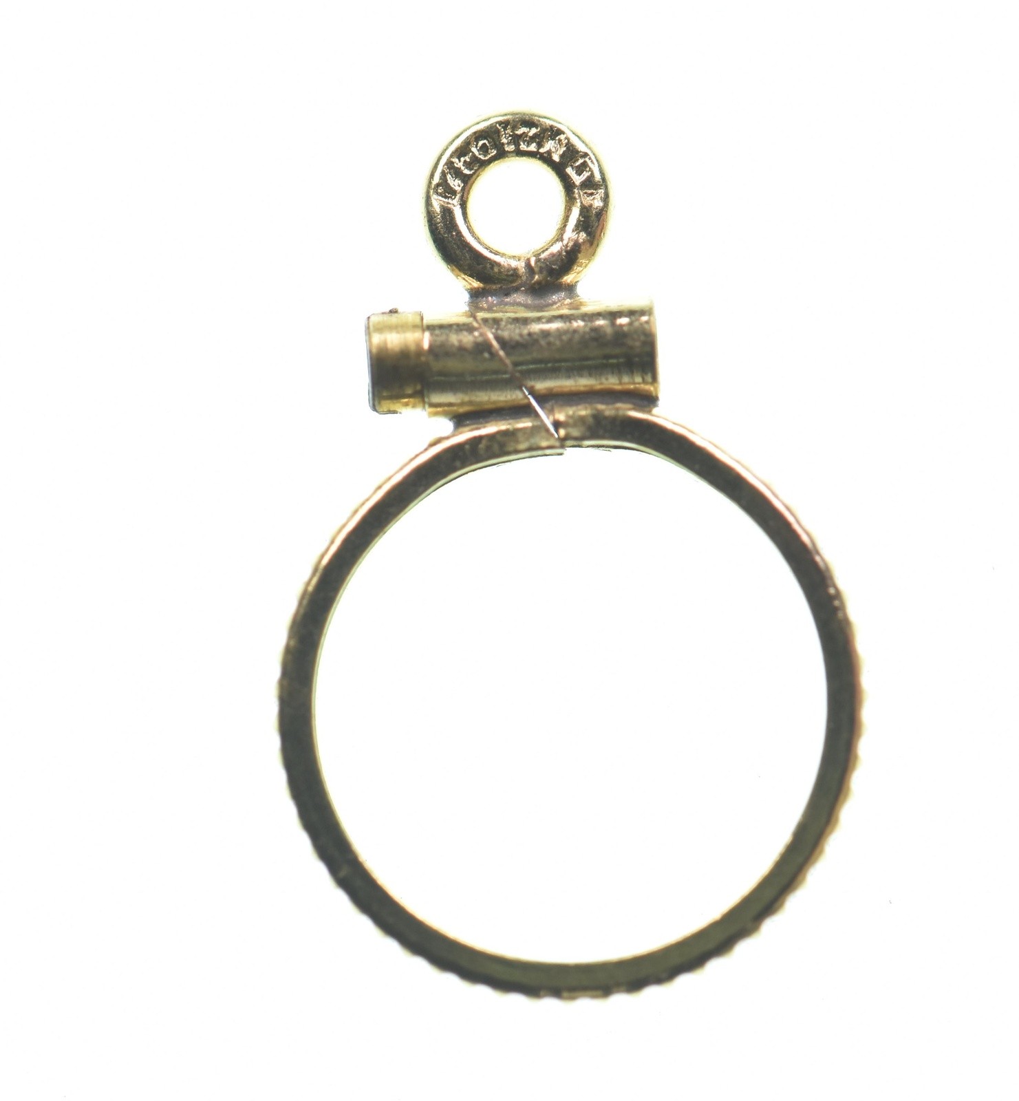 12K 10.3mm Gold Filled Token Coin Bezel Pendant Frame Edge *1403