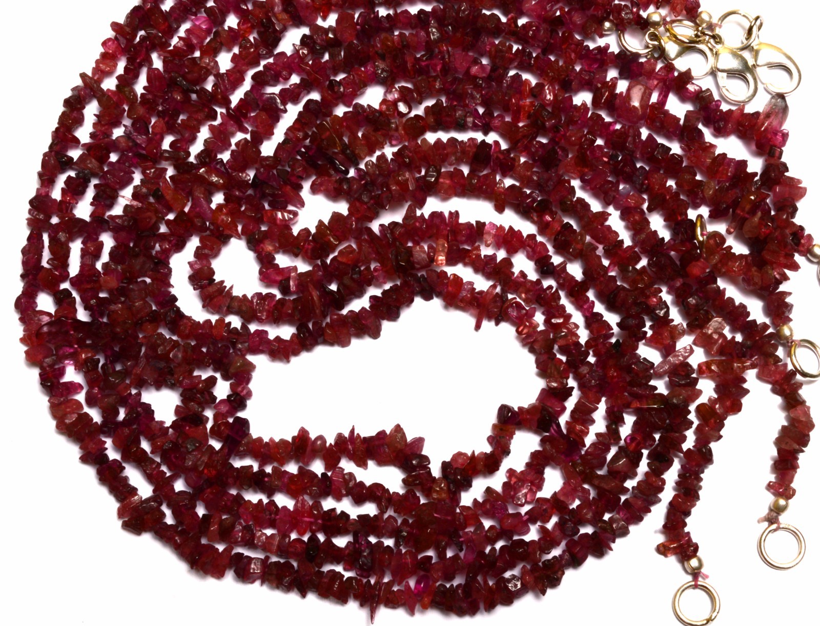 Natural Gem Pink Tourmaline 3 to 4MM Approx. Polished Uncut Beads Necklace 17″