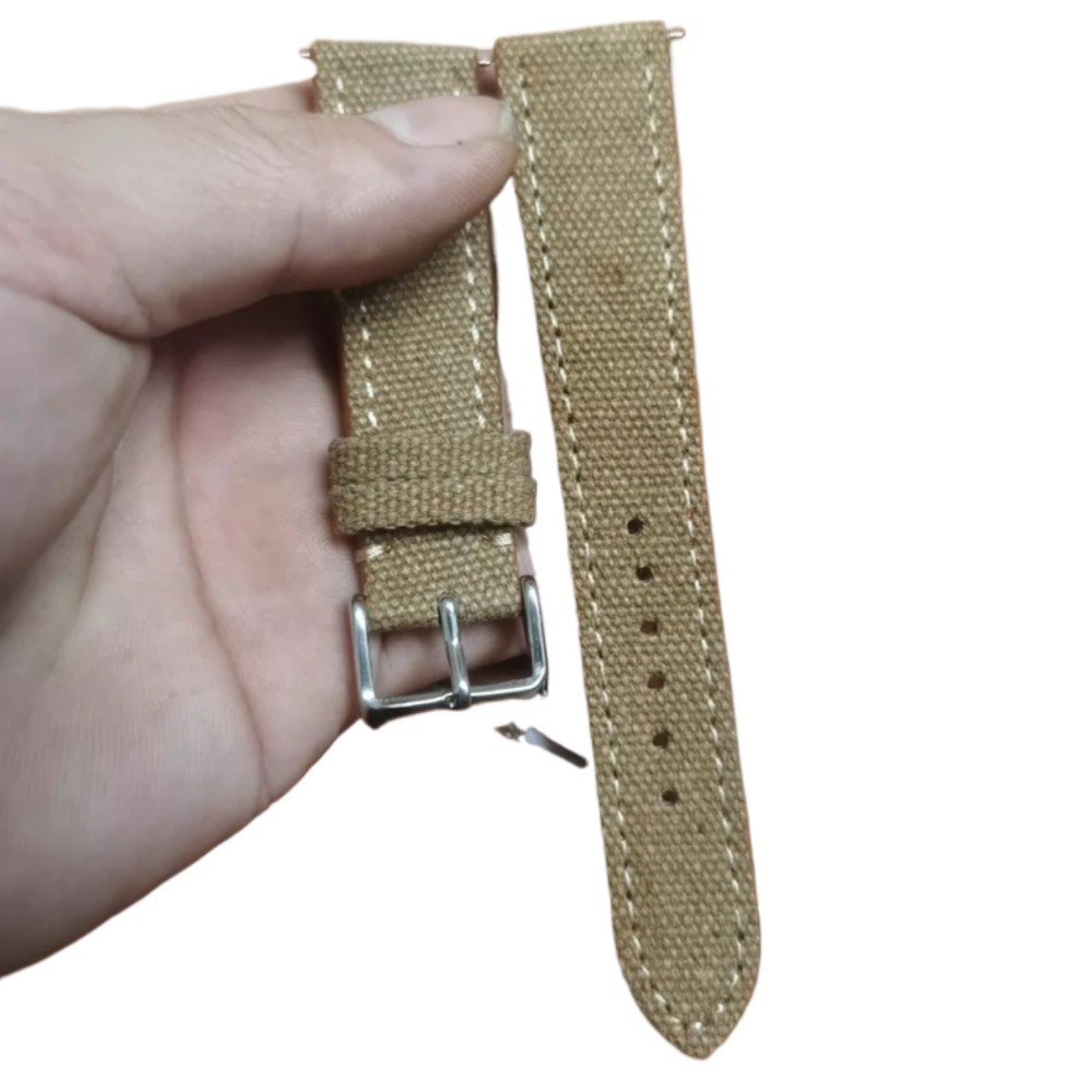 Durable Laminated Waterproof Canvas Watch Band Strap 20/22/24/26mm Optional