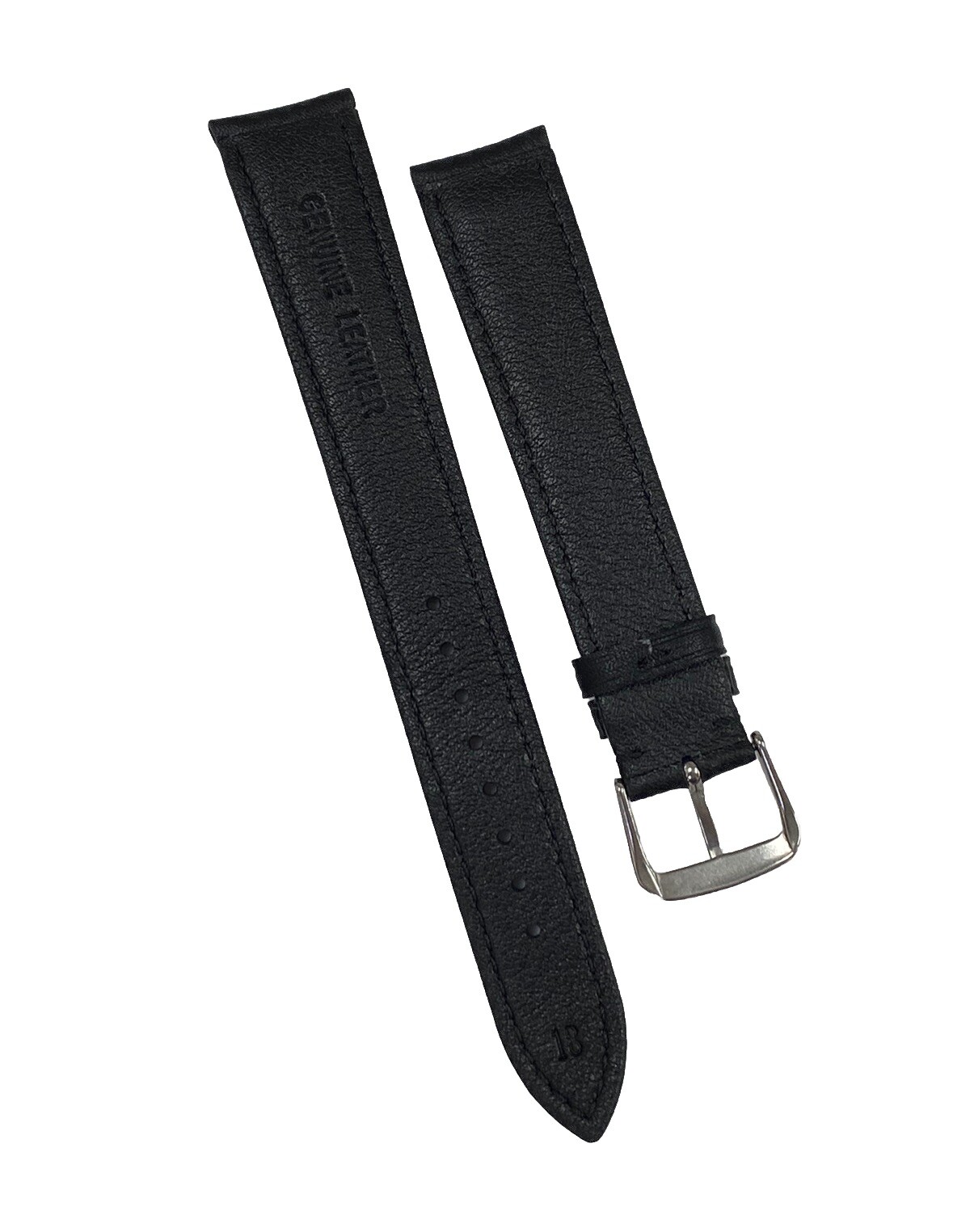 HIGH QUALITY GENUINE BLACK LEATHER 18MM X 16MM WATCH BAND