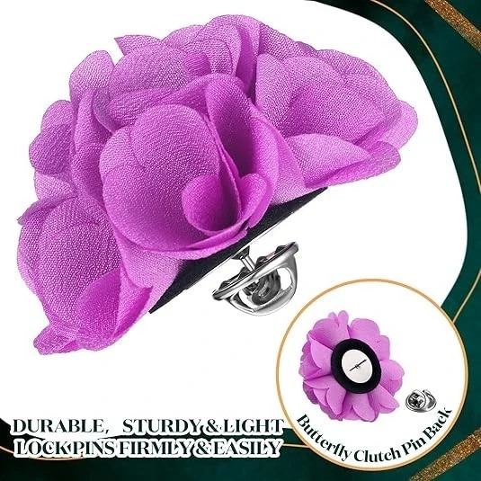 16 Pcs Lapel Flowers for Men Suits Flower Lapel Pins for Men Flower Brooch Pins