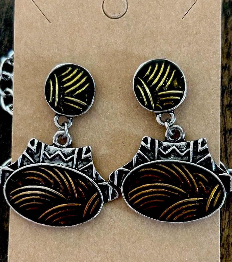Silver Alloy Enamel Fashion Necklace And Earrings Set