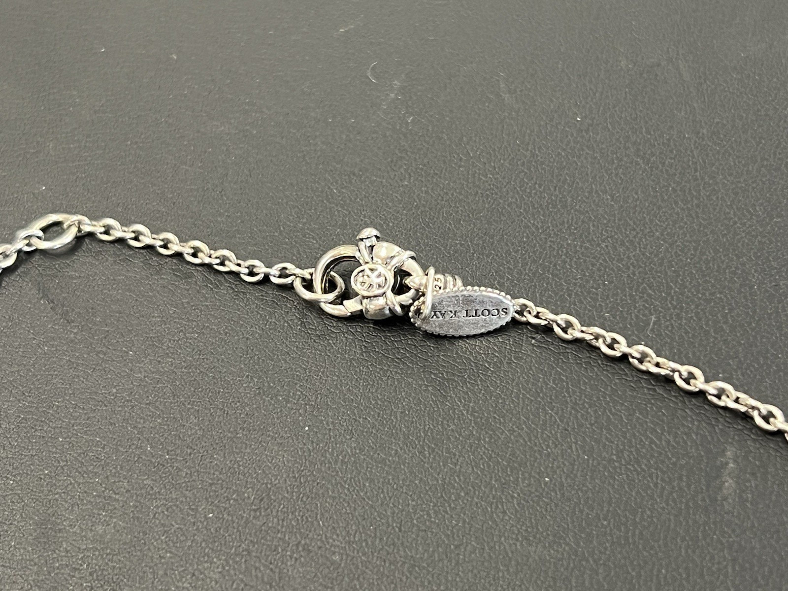 Designer Scott Kay Sterling Silver 18″-20″ Chain w/ Amethyst Clasp 8.7g