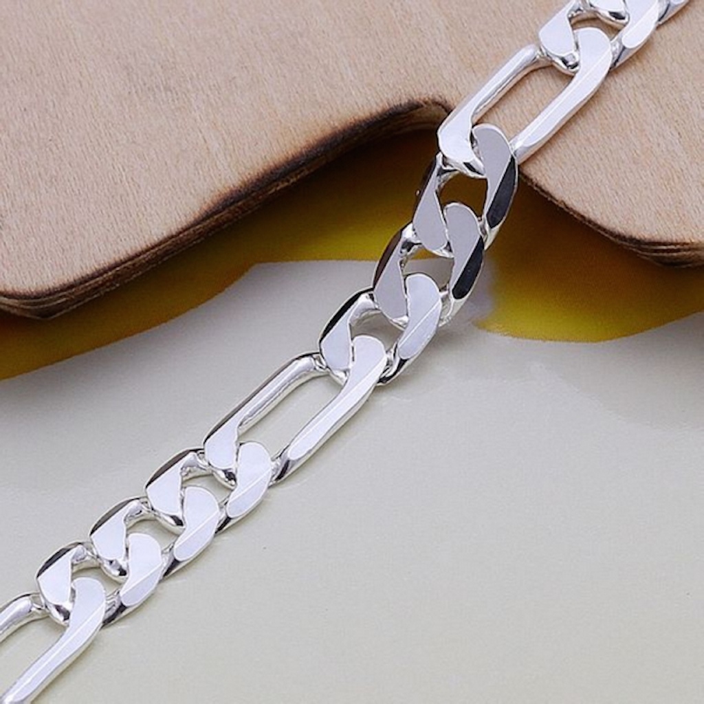 Women’s Sterling Silver Plated Bracelet Size 7.5 Inches 1.9MM Lobster L24