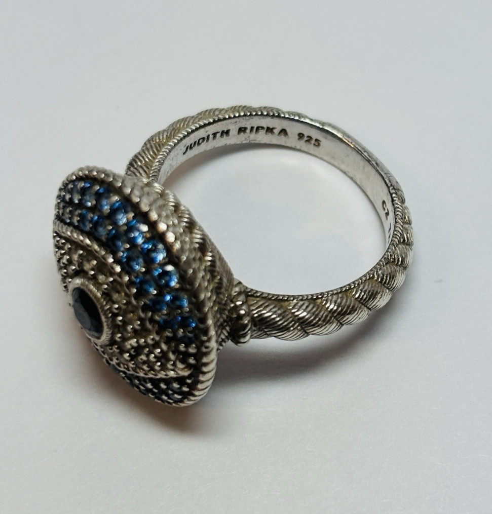 Judith Ripka Sterling 925 Silver Evil Eye Cubic Zirconia Ring Size 8 – .31