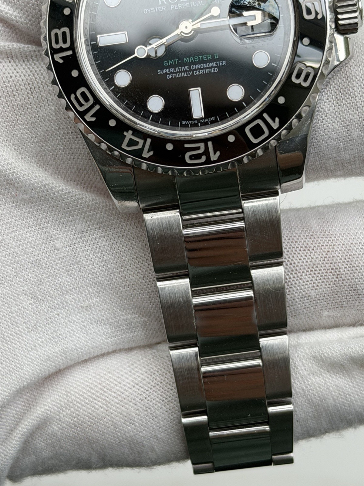 Rolex GMT-Master II 116710LN Silver Oyster Bracelet with Black Bezel W/ CARD