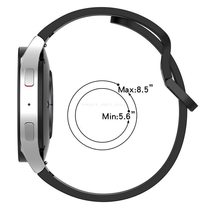 For Samsung Galaxy Watch 4 5 6 7 40 44 Classic 43 47MM Silicone Sport Band Strap