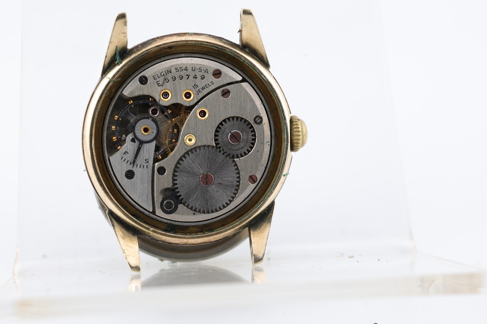 1942 WW2 ELGIN cal. 554, E599749, 30mm 15mm LUG, OFFICERS WATCH, FOR REPAIR (HQ)