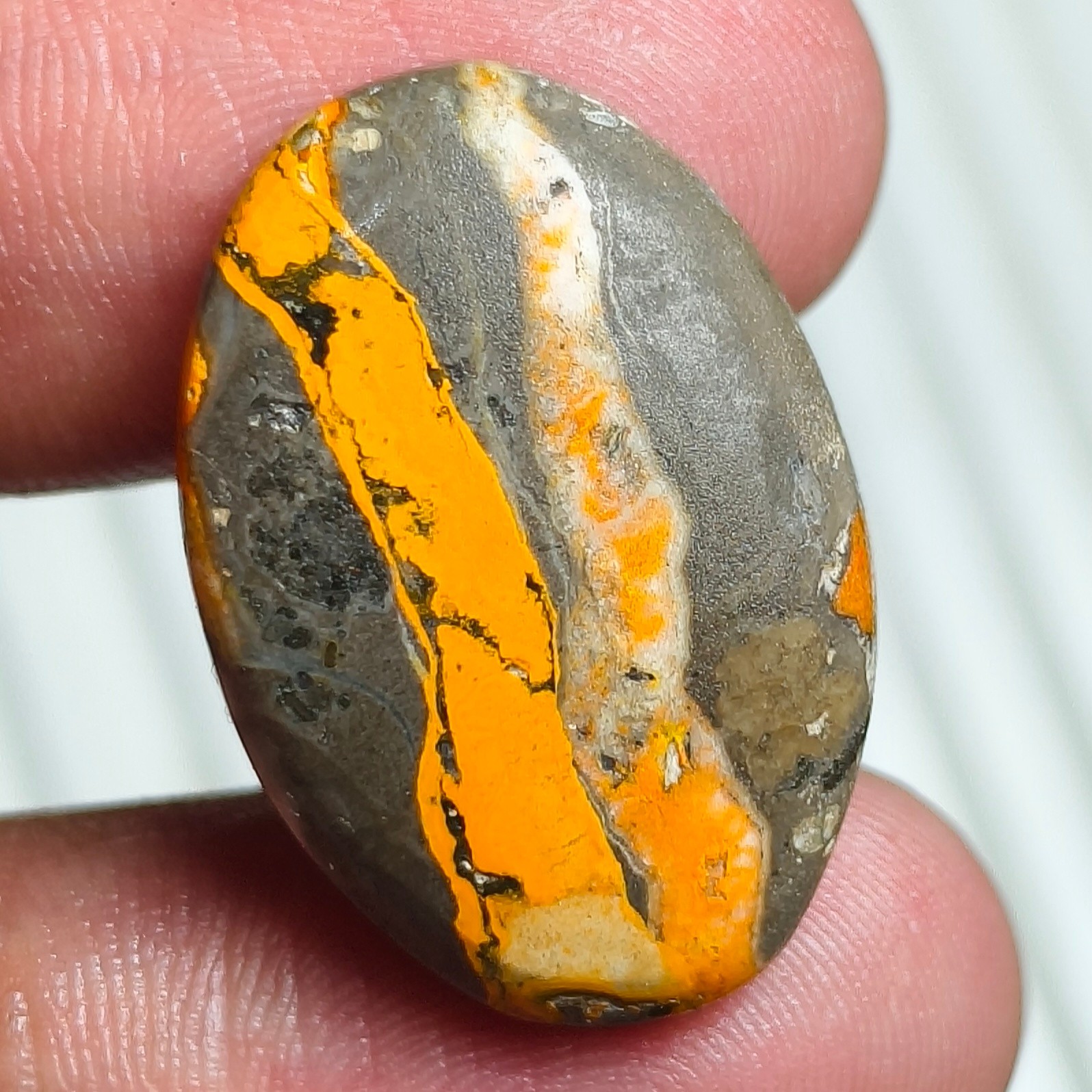 Natural Polished Bumble Bee Jasper Cabochon, Loose Gemstone For Wire Wrapped