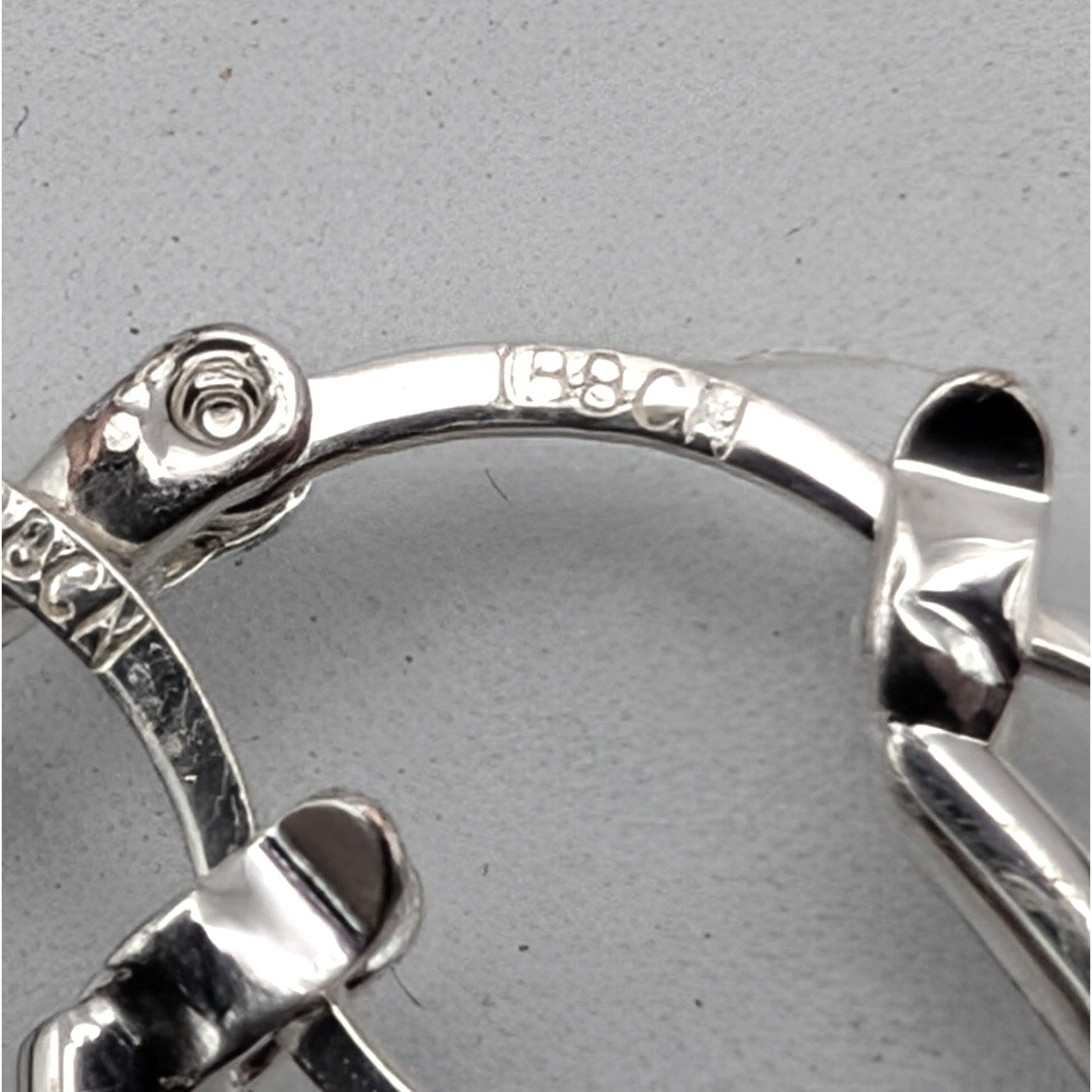 Vintage Boma 925 Sterling Silver Elongated Teardrop Hoop Earrings Latchback 7.5g