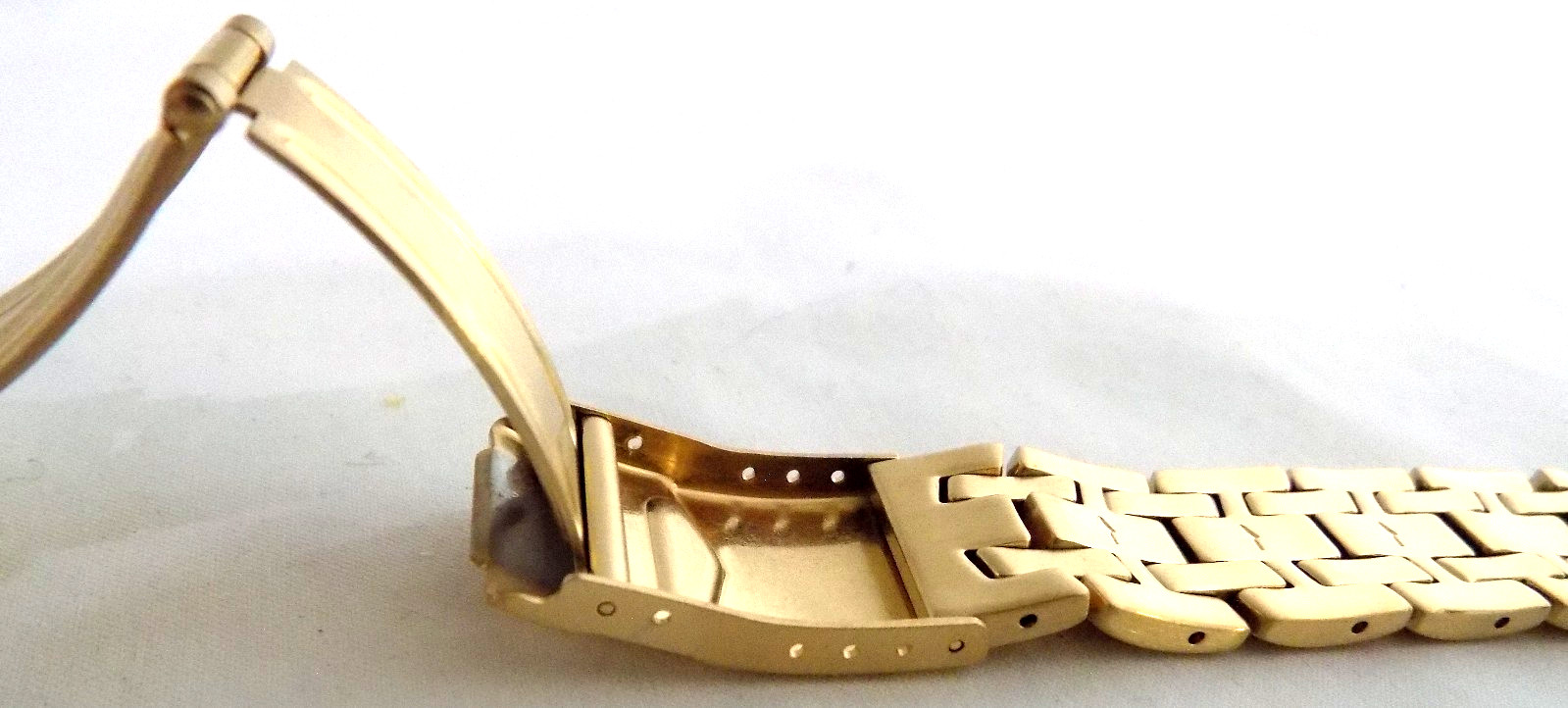 6 3/4″ 173mm Long New 22mm Gold Tone Bracelet Watch Band Trifold Security Clasp