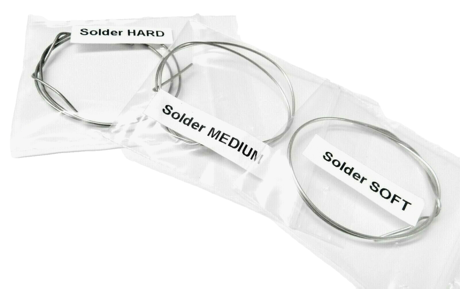 Silver Solder Wire Assorted Pack 3 Pieces 12″ Each Soft Medium & Hard Jewelry