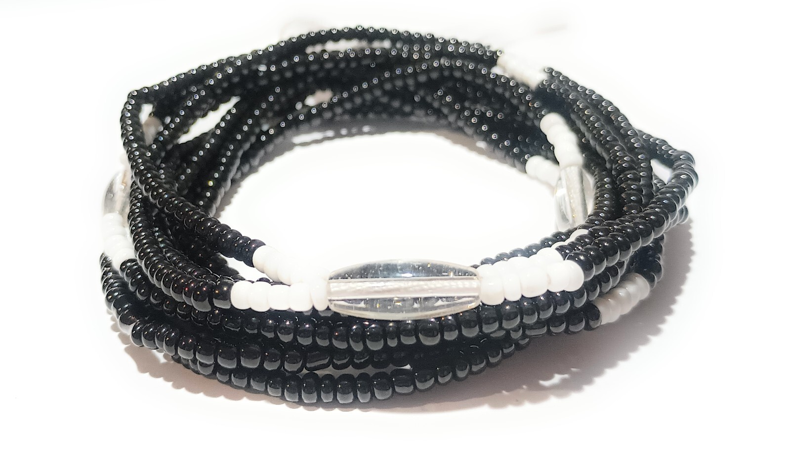 2-in-1 Waist Bead Set, Tie-on 42-Inch Cotton String Beads, Glass Belly Beads