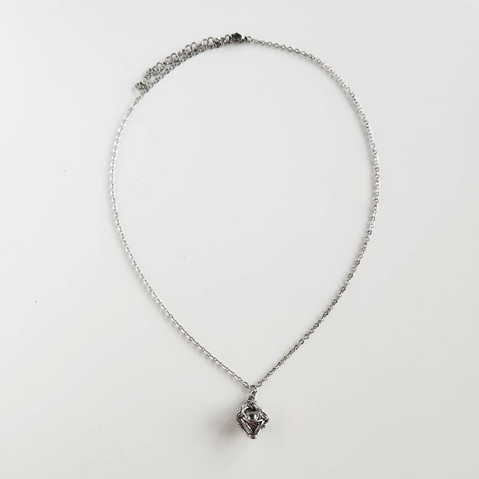 Vintage small silver stainless steel necklace
