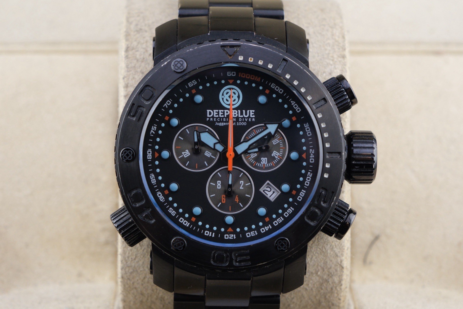 Juggernaut 1000m Chronograph PVD Black Swiss Quartz 46mm 7.1”