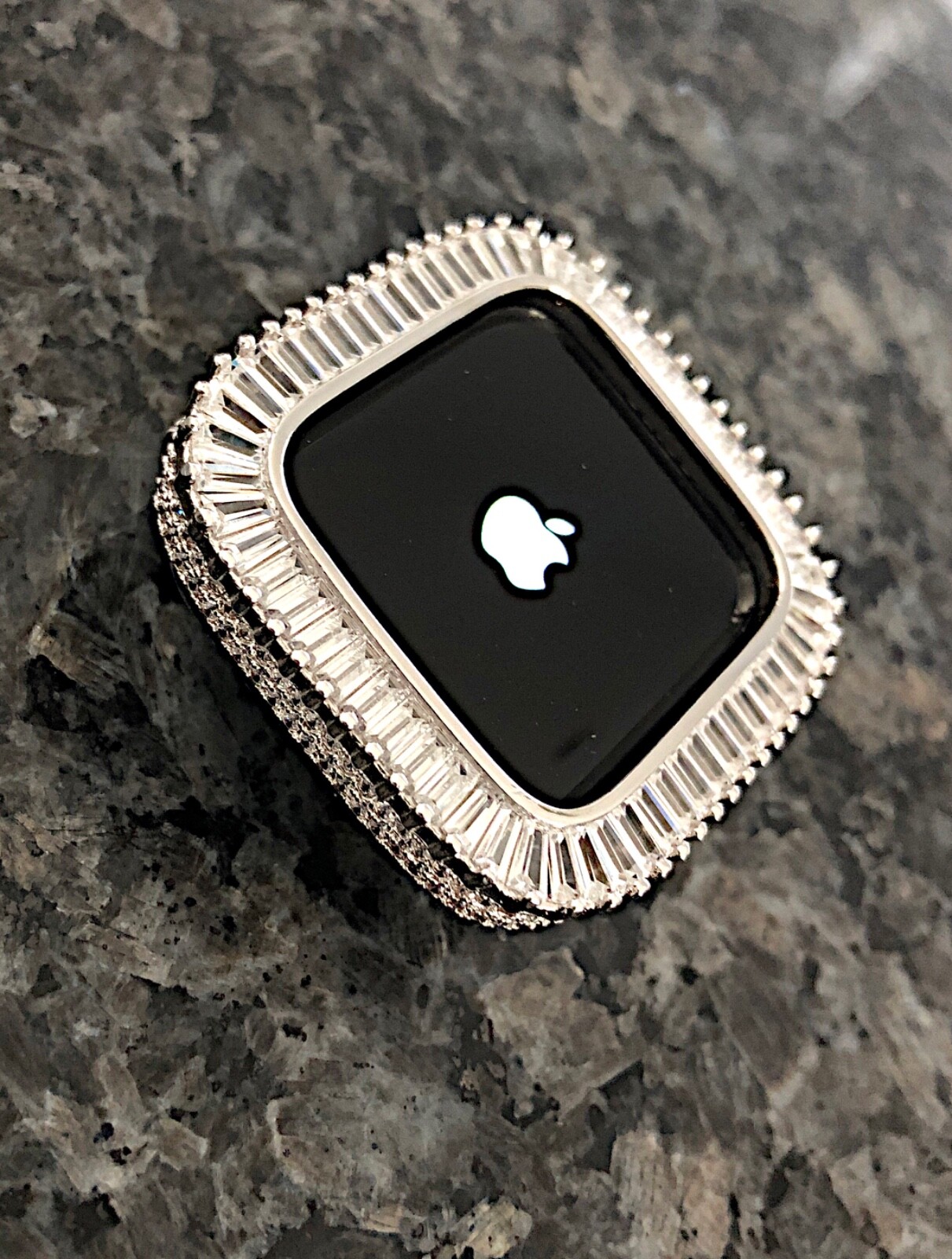 42mm series 10/11 White gold Lab Diamond Apple Watch case Apple Watch bling