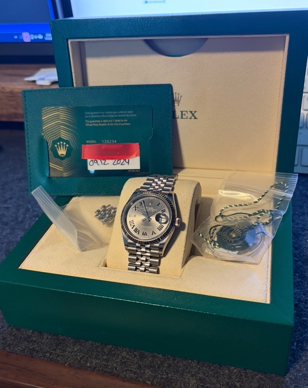 rolex datejust 36mm jubilee fluted wimbledon