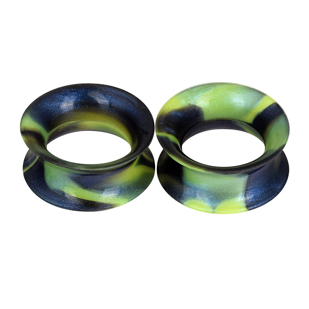 2PCS Silicone Flexible Ear Gauges Plugs Stretchers Double Flared Flesh Tunnels
