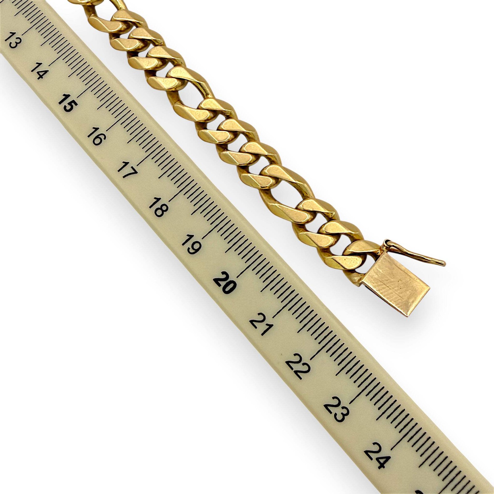 NZGD | 18ct Gold Imperial Figaro‑Curb Bracelet 23cm