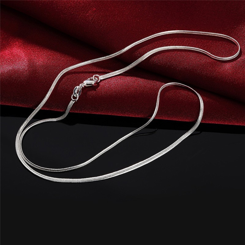 Men&Women’s 925 Sterling Silver Tarnish-Free Italian Snake Chain Necklace 16-24*