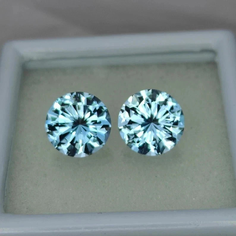 10 Ct 2 Pcs GIE Certified Rare Natural Blue Sapphire Loose Round Gemstone Cut