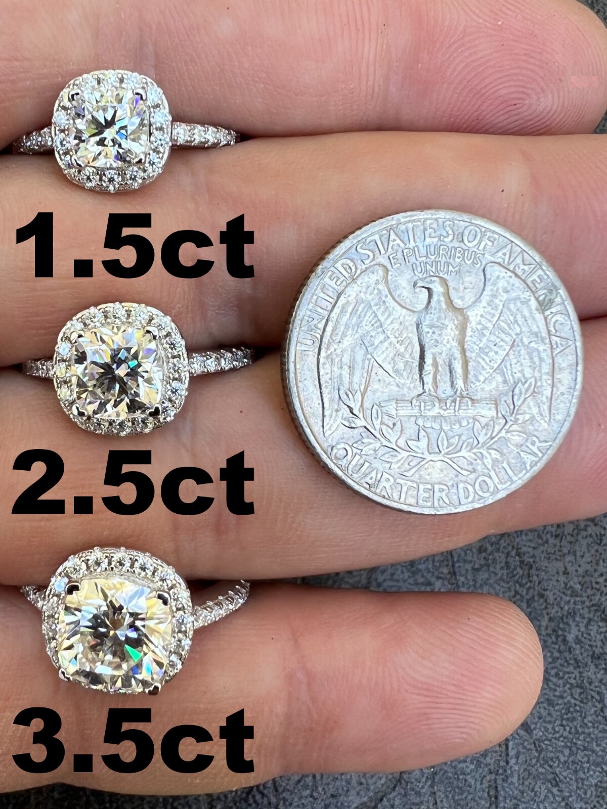 Cushion Cut Moissanite Engagement Promise Ring Passes Diamond Tester 925 Silver
