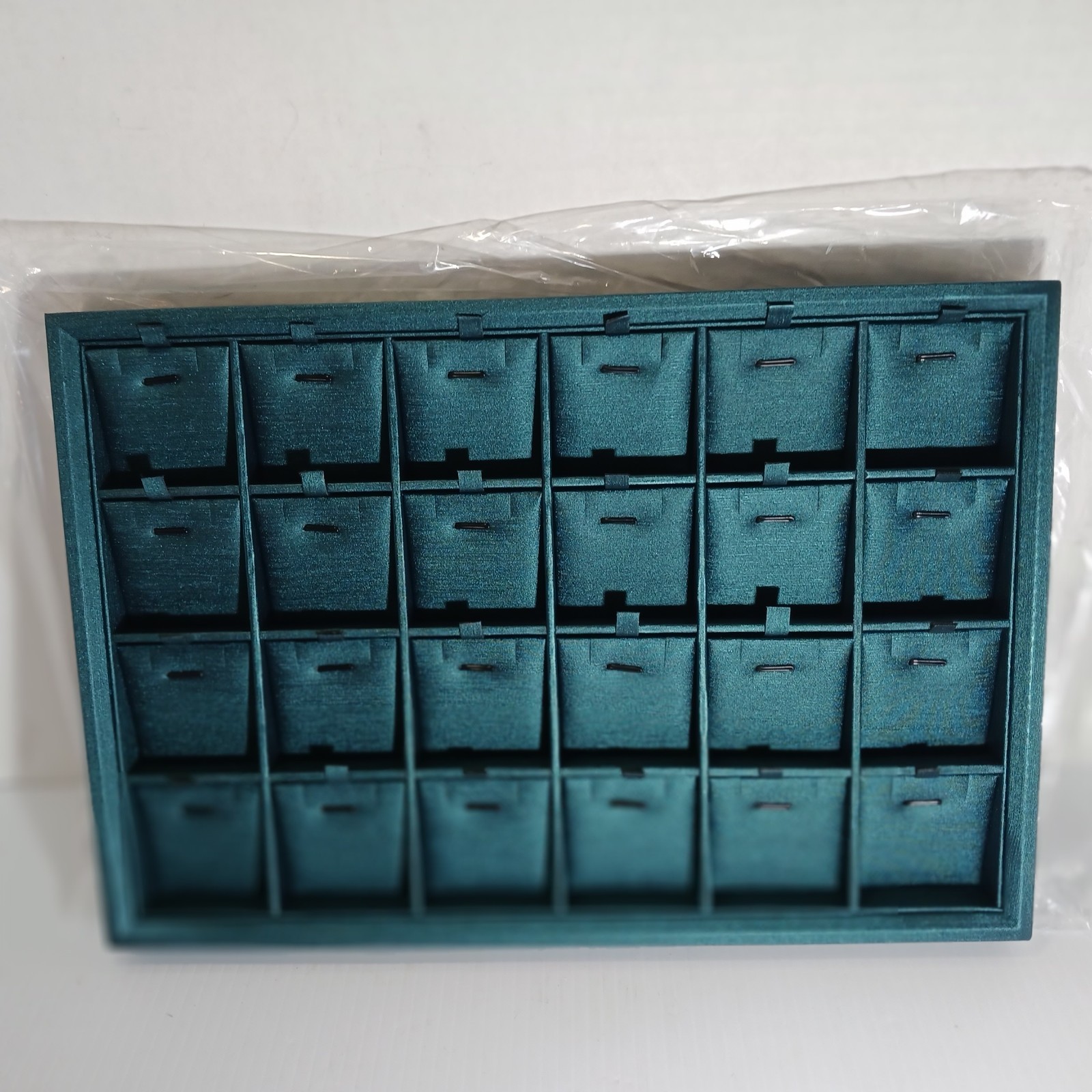 Teal Vinyl 24 Grid Jewelry Insert Tray Necklace Pendant Display Tray Jewelers’