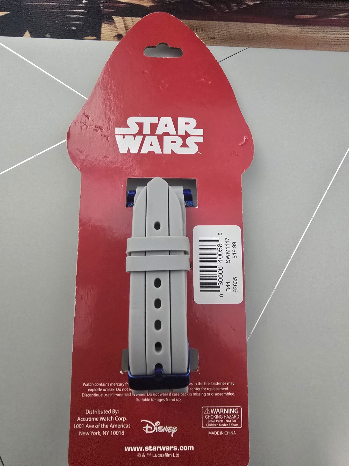 Accutime Star Wars BB-8 Kids Quartz Analog 38mm Blue/Gray Silicone Strap w/ Box