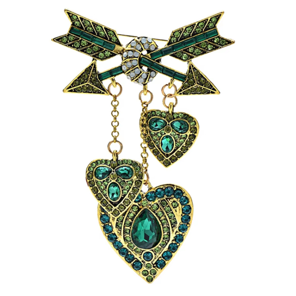 New Design Heart Brooches Women Unisex 3-color Shining Arrows Jewelry Gift USA