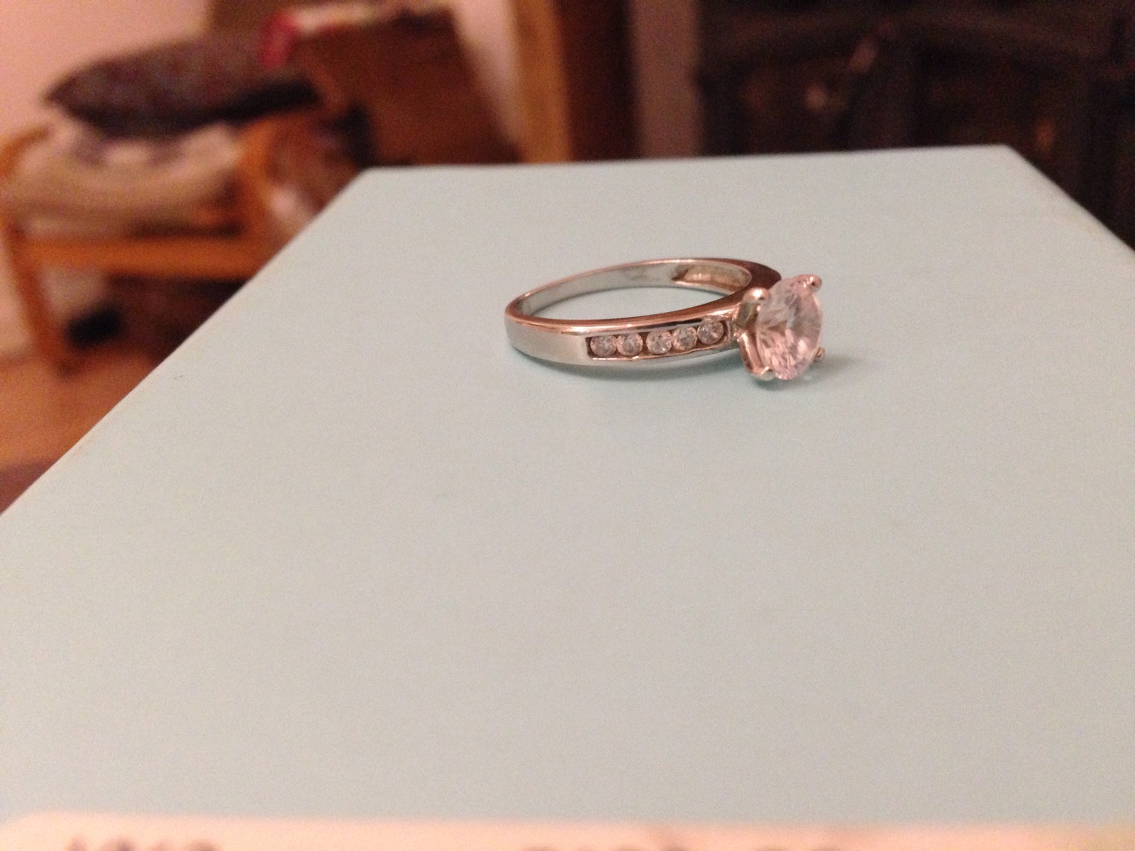 Lovely Solid Sterling Silver And Zicron Solitaire Ring 925 N