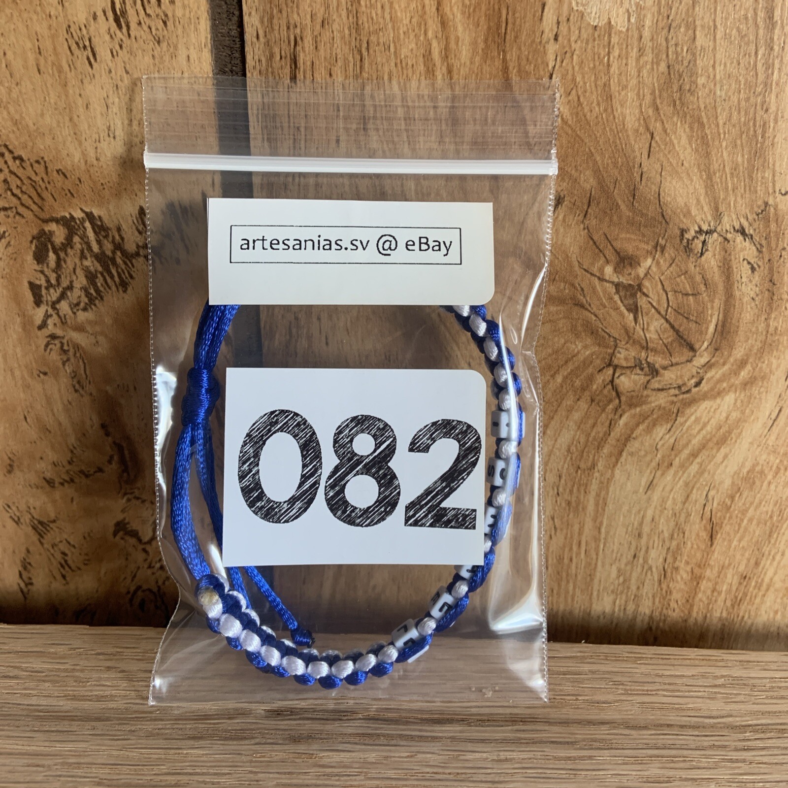 ISRAEL Bracelet BLUE & WHITE צמיד Satin Rattail Cord Shamballa Nylon Macrame (B)