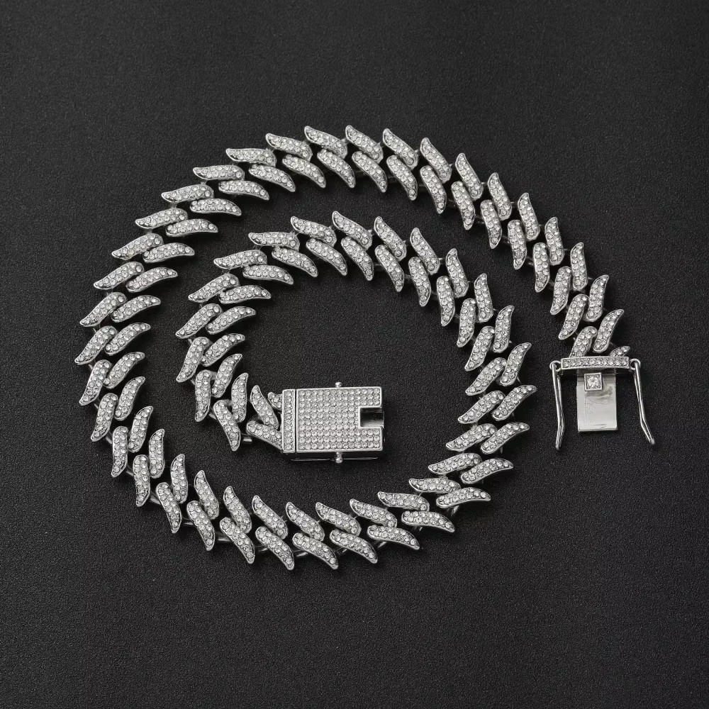 Diamond Cuban Bracelet Necklace Ice Crystal Full Diamond Hip Hop Jewelry Access