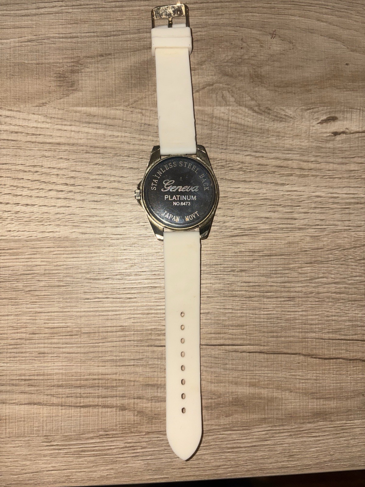 Geneva Platinum Women’s Analog Quartz Watch White Silicone Strap Gold Tone