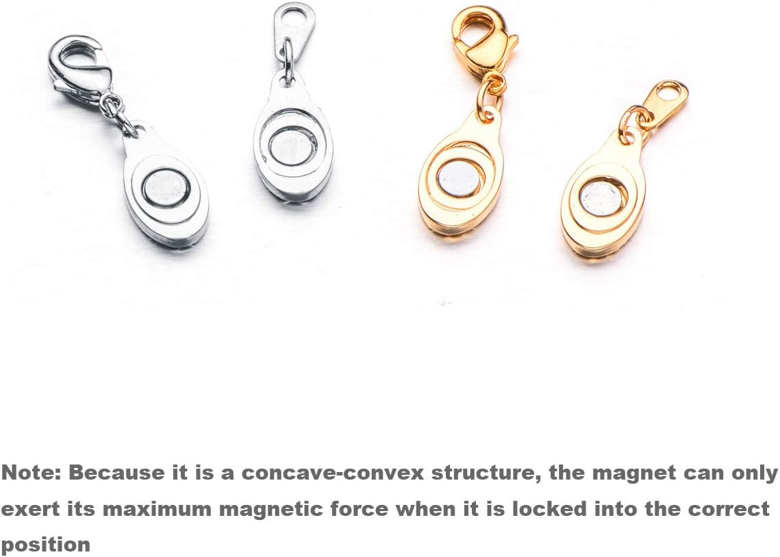 Locking Magnetic Jewelry Clasps, Gold & Silver Lobster Style Extenders