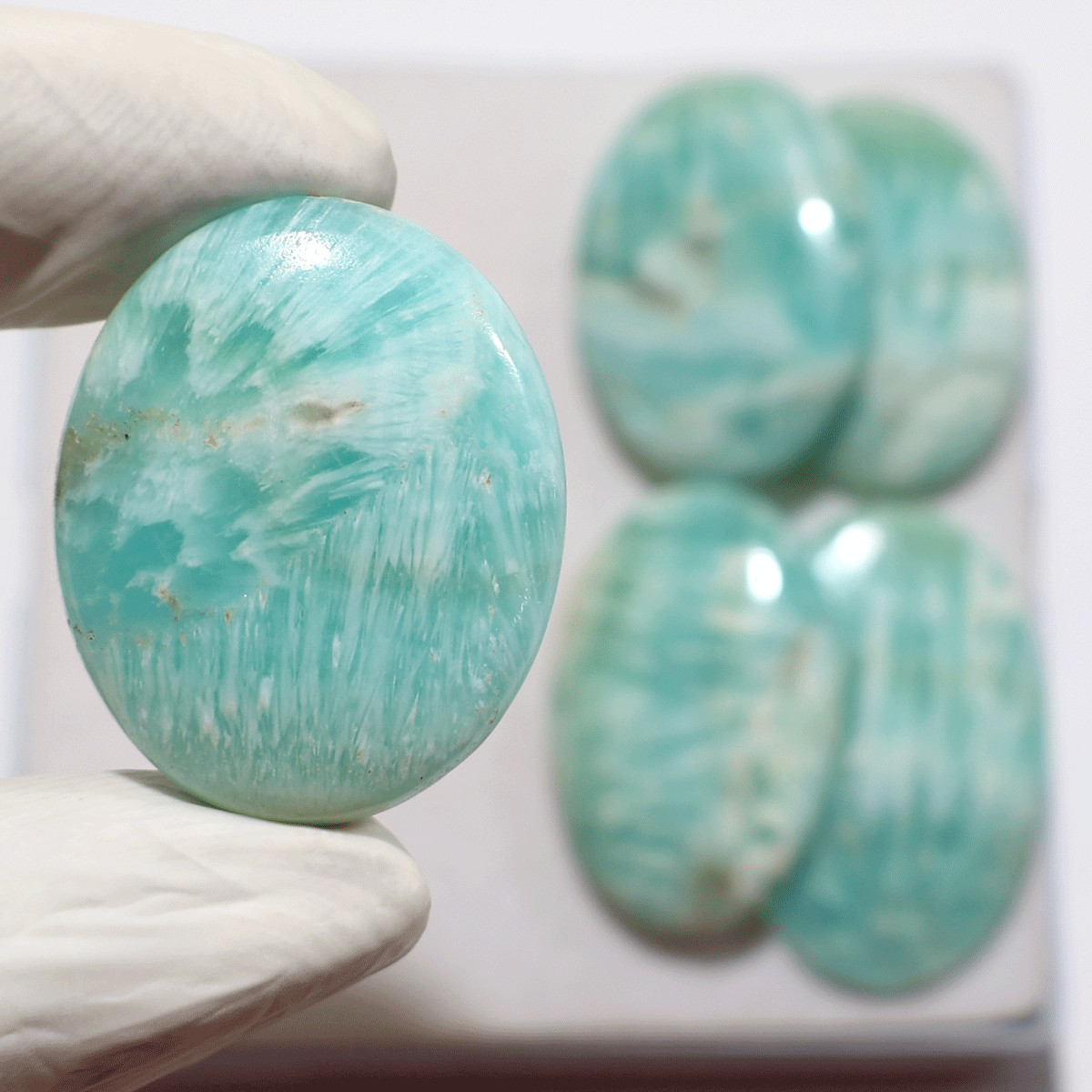 Mineral Waves~ 5 PC Natural Aragonite Hi-Grade 34mm-41mm Oval Cabochon Gemstones