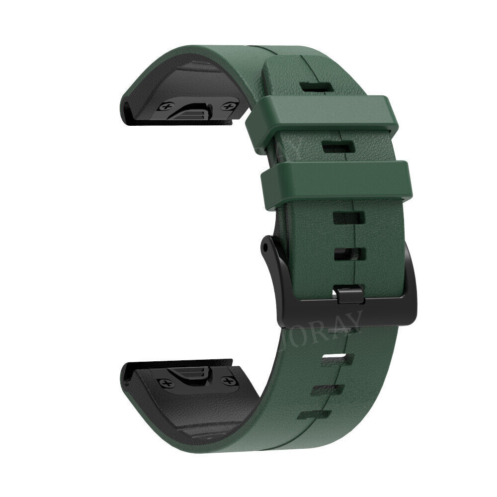 TPU Leather Watch Band Strap For Garmin Fenix 7 7X 7S 6 6X Pro 5 5X 3HR Epix 935