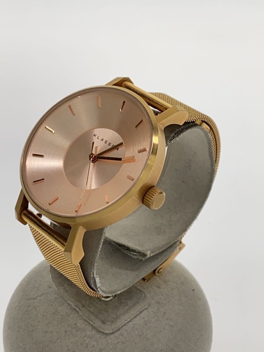 KLASSE14 Quartz Analog SS Gold Mens Watch Excellent JAPAN