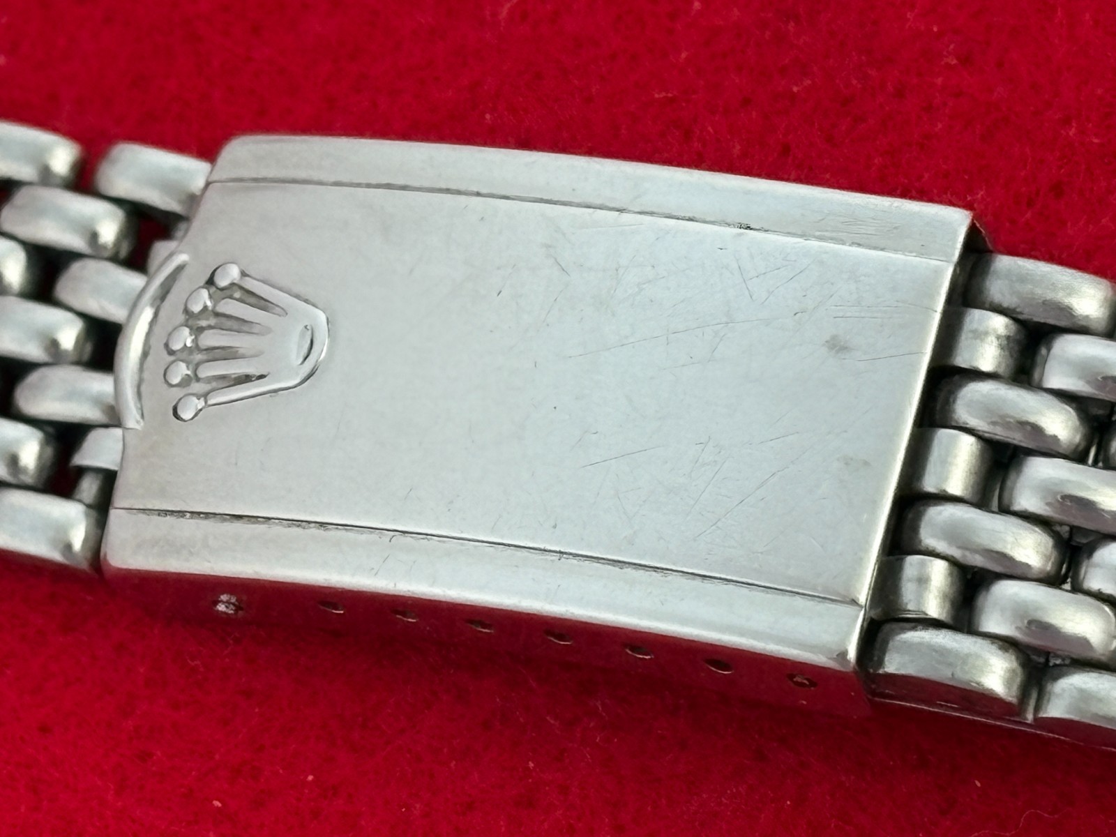 Rolex Men’s U.S.A. Stainless Steel Rice Style Link 17 mm Bracelet for Bubbleback