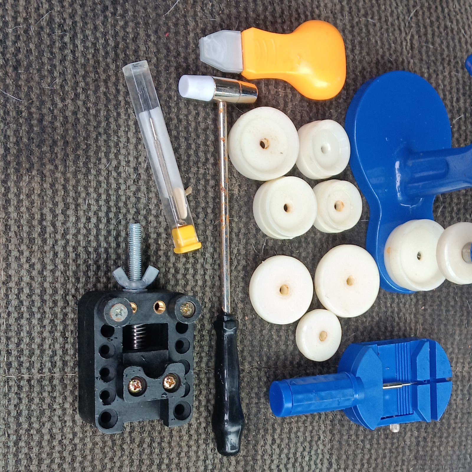 Watch Repair Kit Tools Set – Case Back Press Holder, Link Remover Vise FREE EXPR